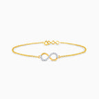 Pure Gold Infinity Bracelet with Dual Stones