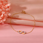 Pure Gold Infinity Bracelet with Dual Stones